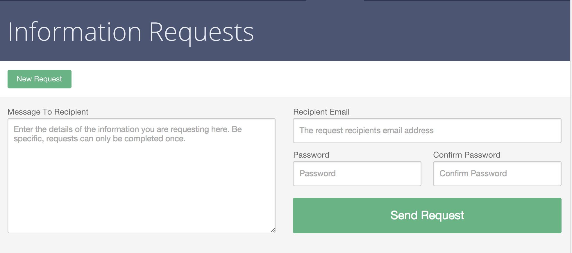 Creating a new request