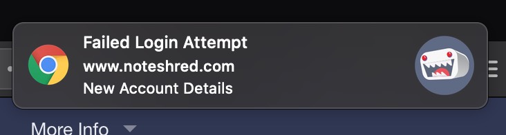 Chrome native macOS notification for a failed login